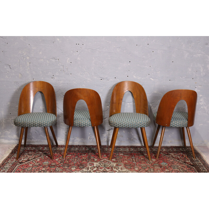 Set of 4 vintage dinning chairs by Antonin Suman Czechoslovakia 1960s