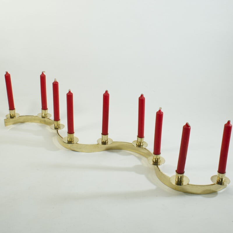 Vintage table candle holder 9 candles 1950s