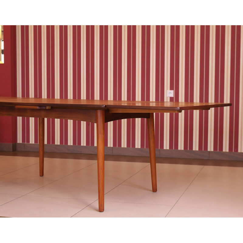 Vintage Dinning table & 6 chairs by Henning Kjærnulf for Korup Stolefabrik Denmark 1960s