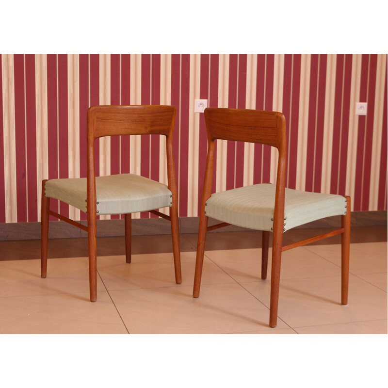 Vintage Dinning table & 6 chairs by Henning Kjærnulf for Korup Stolefabrik Denmark 1960s