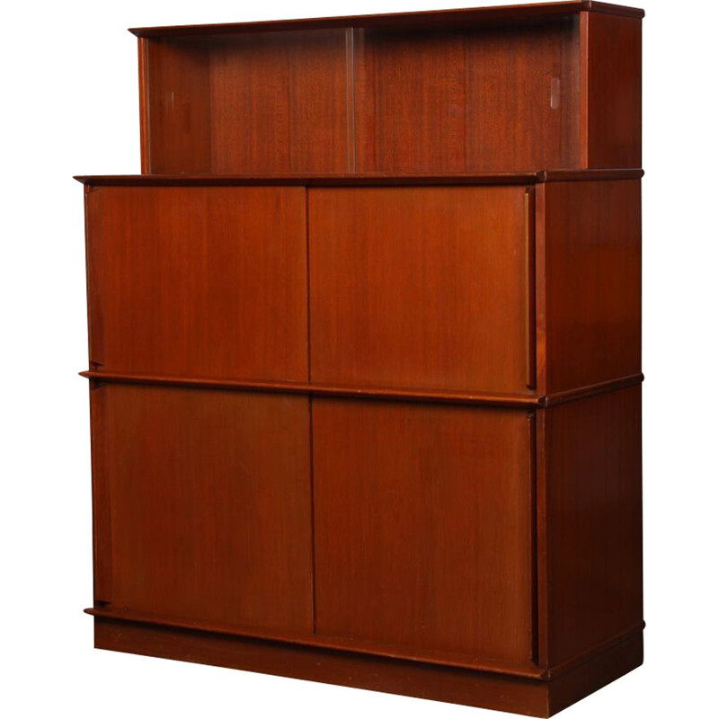 Vintage mahogany cabinet by Didier Rozaffy for Oscar 1950s