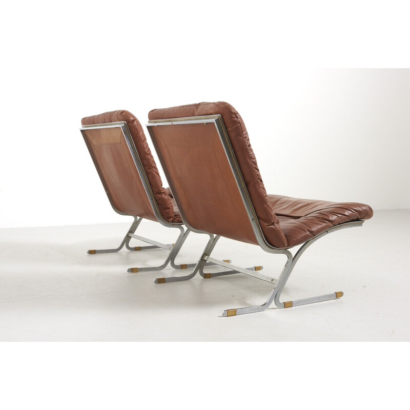 Pair of vintage Easy Chairs in Leather 1960s