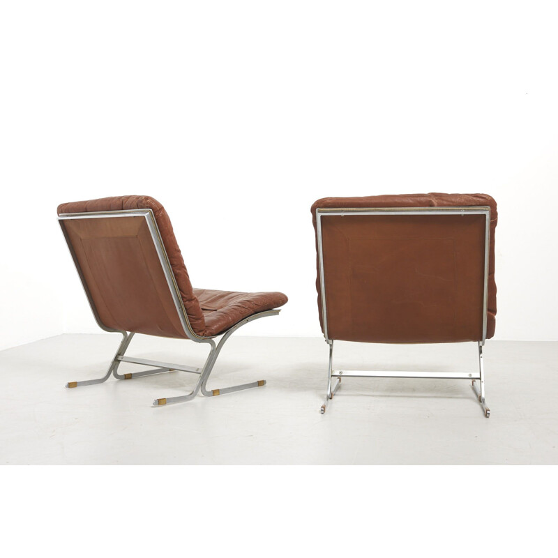 Pair of vintage Easy Chairs in Leather 1960s