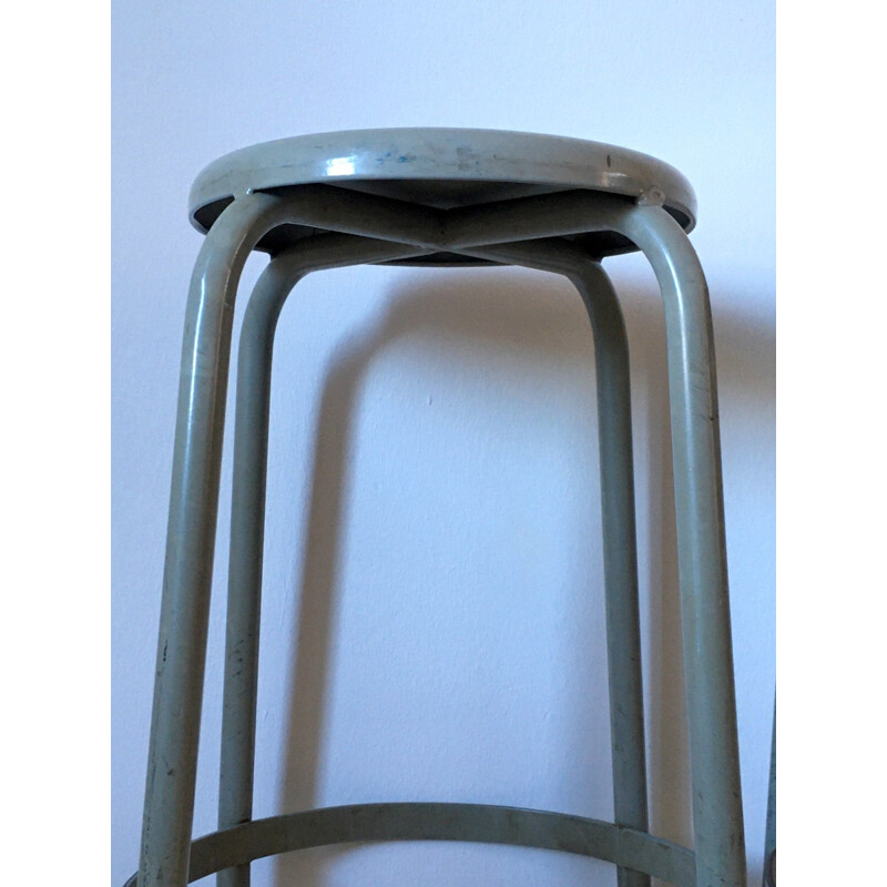 Set of 10 vintage Industrial Stools 1970s