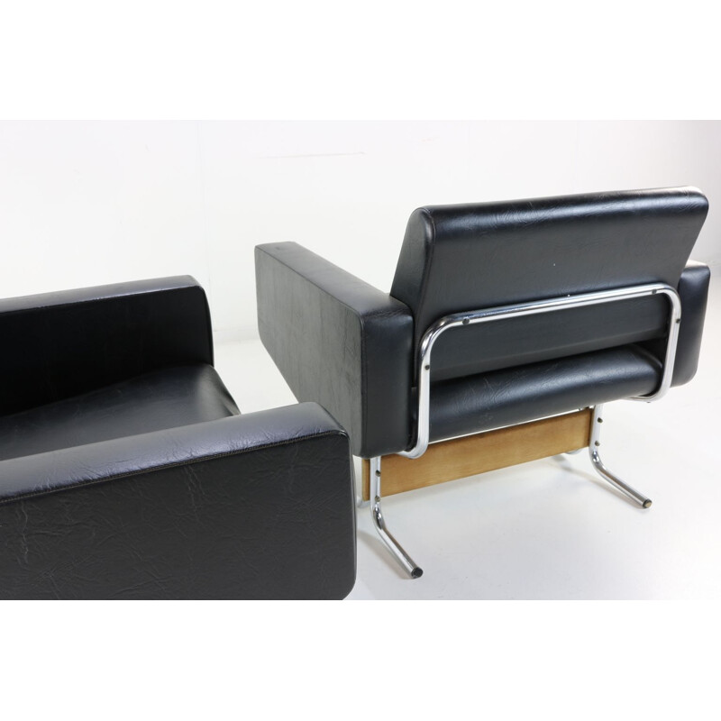 Pair of vintage lounge chairs "Caracas" by Pierre Guariche for Meurop