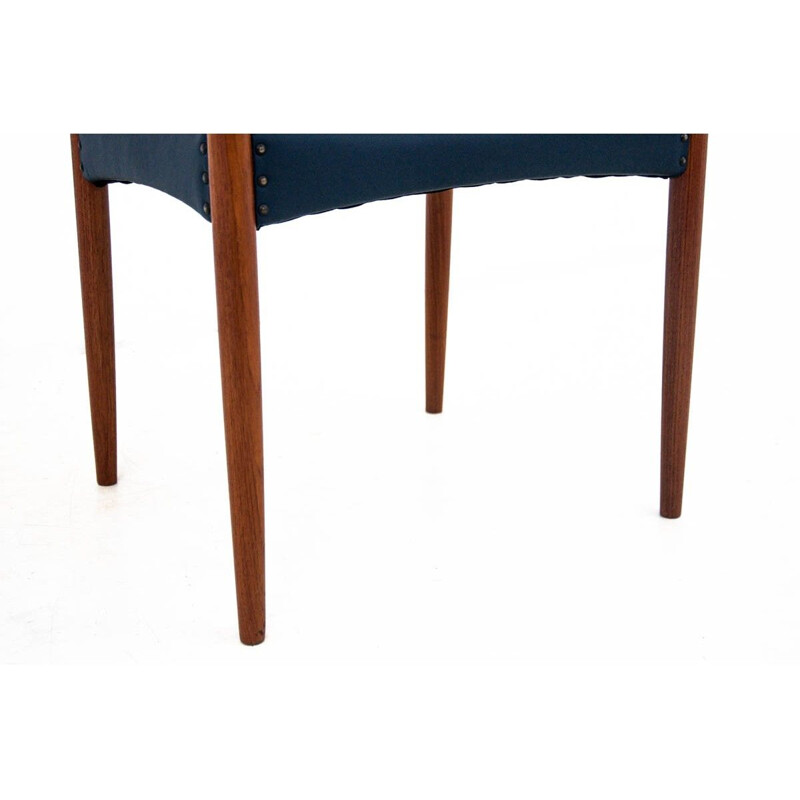 Poltrona vintage in teak e pelle Danimarca 1960