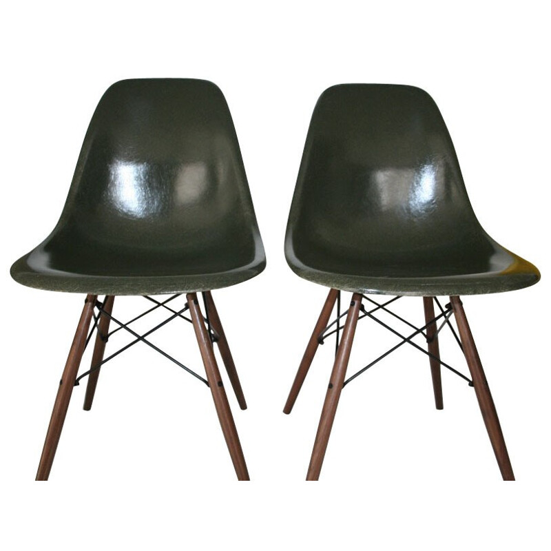 Chaise DSW forest green, EAMES  - années 60