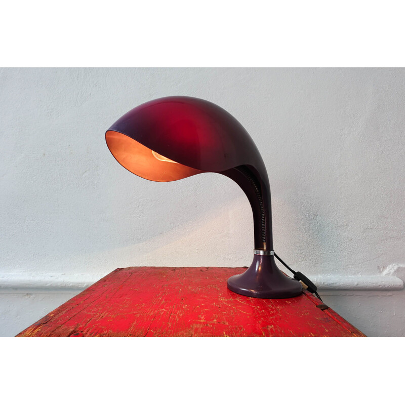 Lampe de table vintage Rhea en plastique et métal par Marcello Cuneo pour Ampaglas Italie 1960