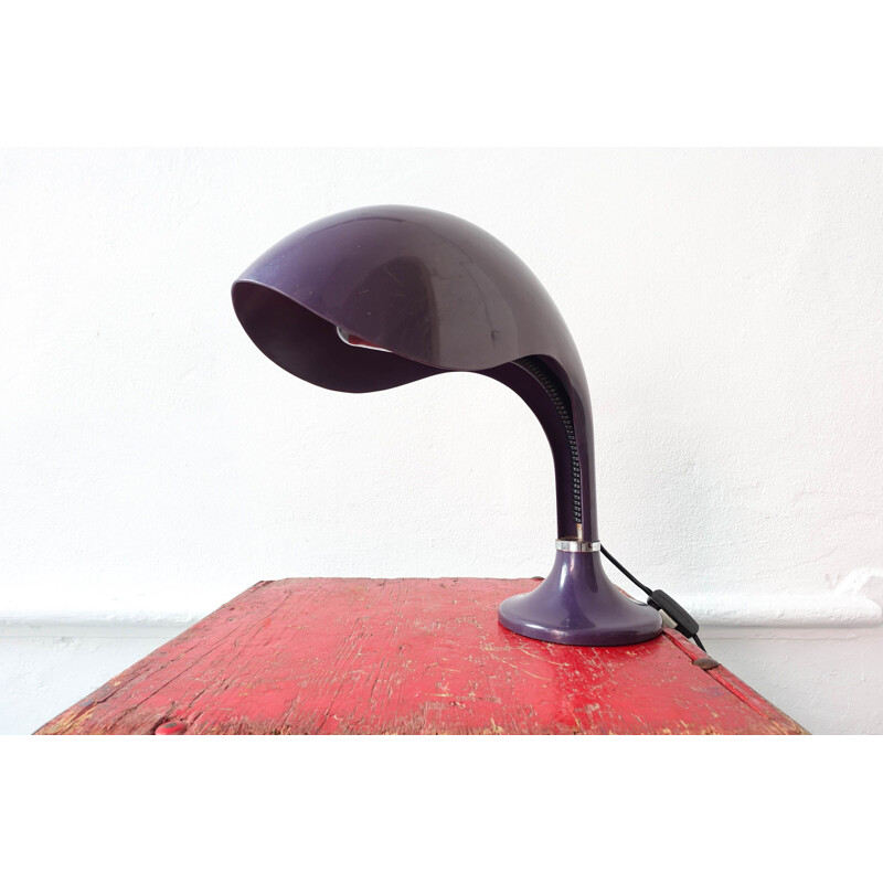 Vintage Plastic and Metal Rhea Table Lamp by Marcello Cuneo for Ampaglas Italy 1960s