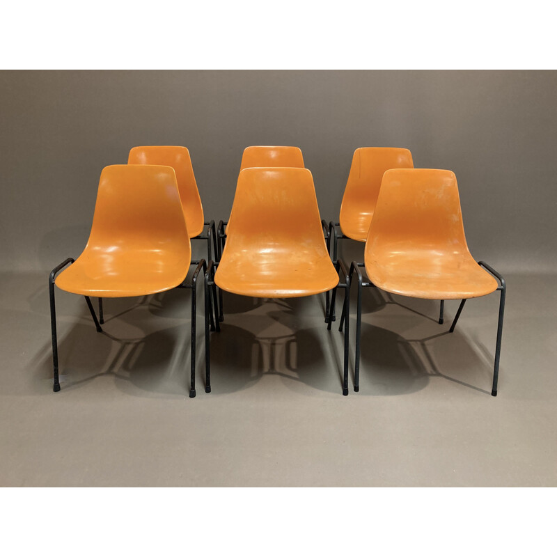 Lot de 6 chaises vintage Georg Leowald 1960