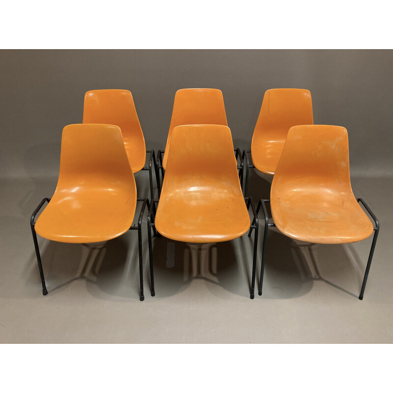 Set of 6 vintage Georg Leowald chairs 1960s