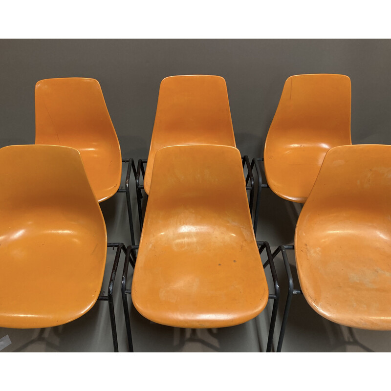 Set of 6 vintage Georg Leowald chairs 1960s