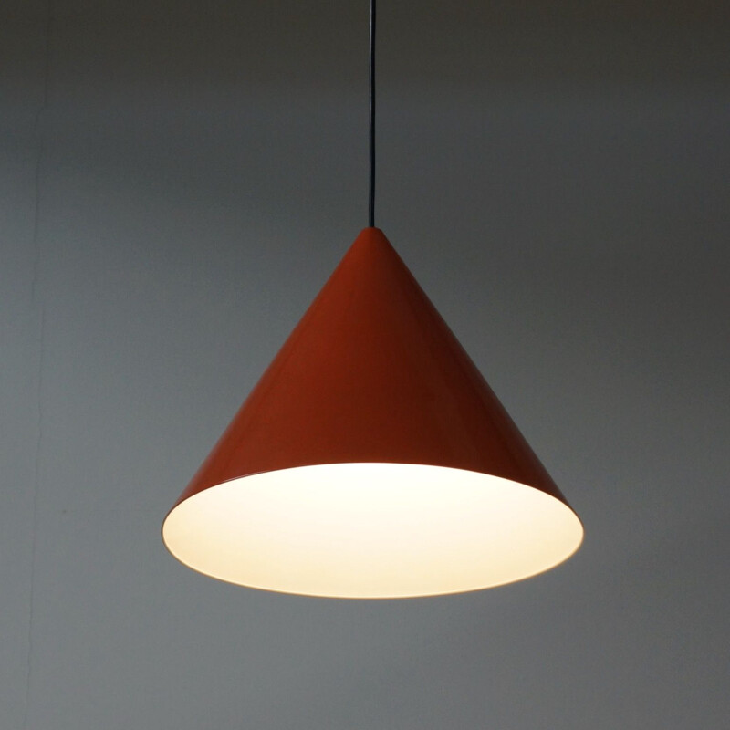 Vintage Billiard Hanging lamp by Arne Jacobsen for Louis Poulsen Red enamel 1960s