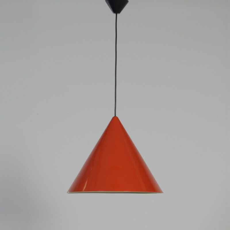 Vintage Billiard Hanging lamp by Arne Jacobsen for Louis Poulsen Red enamel 1960s