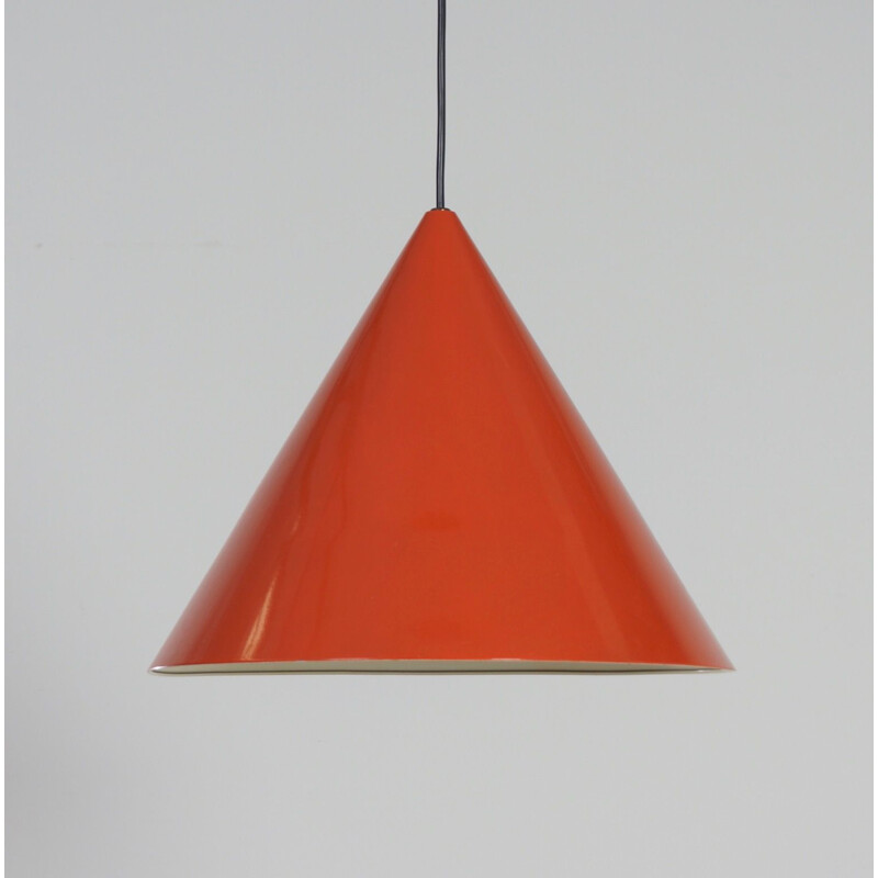 Vintage Billiard Hanging lamp by Arne Jacobsen for Louis Poulsen Red enamel 1960s