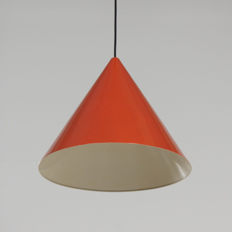 Vintage Billiard Hanging lamp by Arne Jacobsen for Louis Poulsen Red enamel 1960s