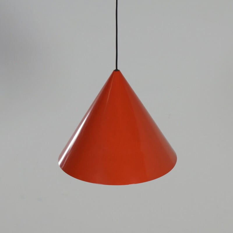 Vintage Billiard Hanging lamp by Arne Jacobsen for Louis Poulsen Red enamel 1960s