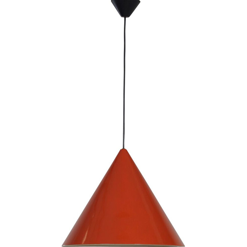 Vintage Billiard Hanging lamp by Arne Jacobsen for Louis Poulsen Red enamel 1960s