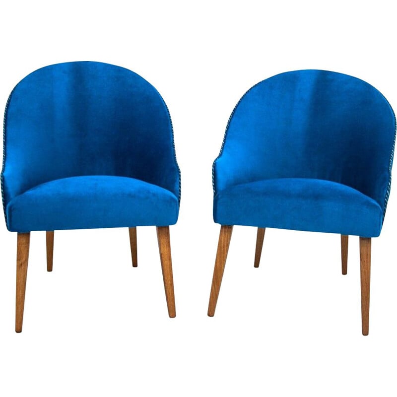 Pair of vintage club chairs, Poland 1960