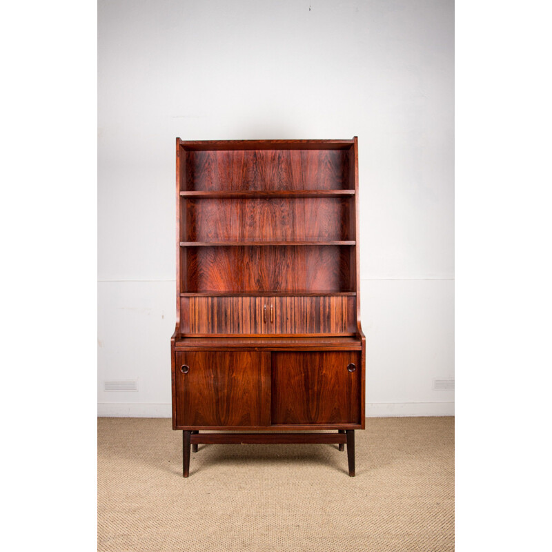 Vintage tall secretary in Rio rosewood by Dan Svarth for Bornholms Danish Mobelfabrik 1960