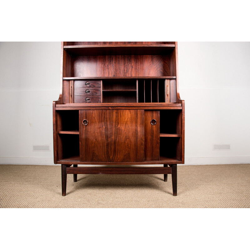 Vintage tall secretary in Rio rosewood by Dan Svarth for Bornholms Danish Mobelfabrik 1960