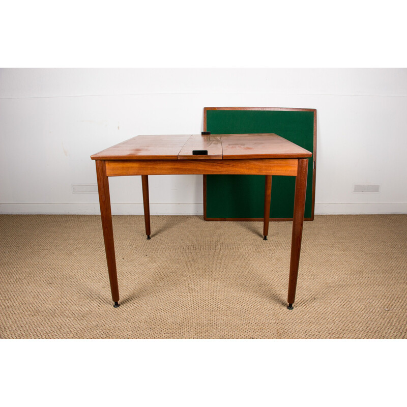 Vintage teak table for cards by Poul Hundevad Denmark 1958s