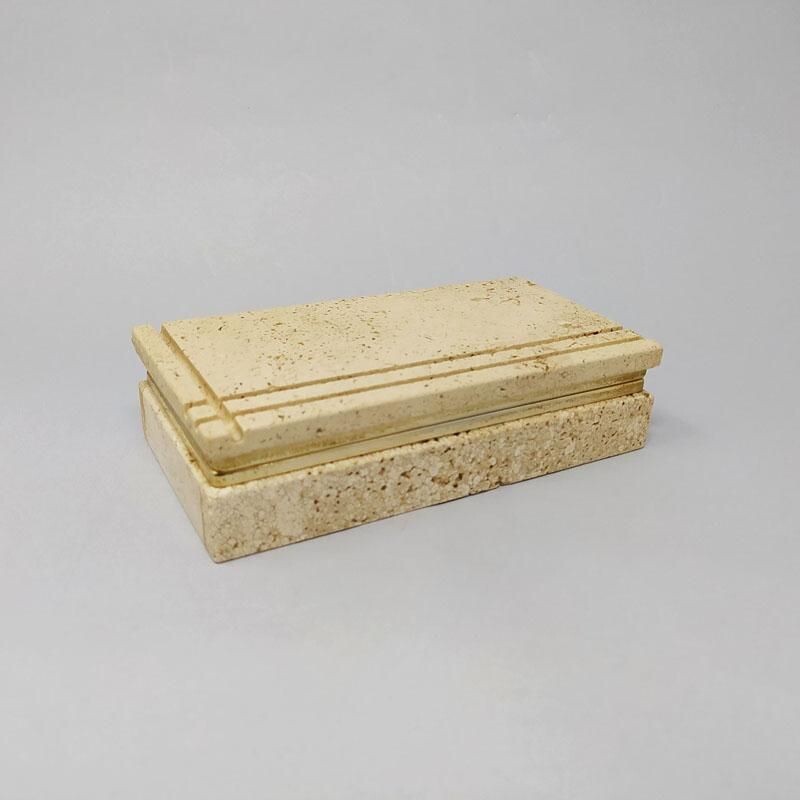 Vintage Travertine Box by Enzo Mari for F.lli Mannelli 1970s