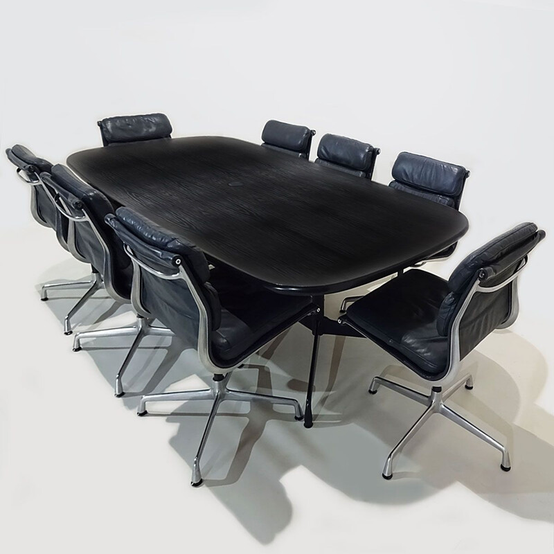 Vintage Eames Boardroom table and chair set 1980s