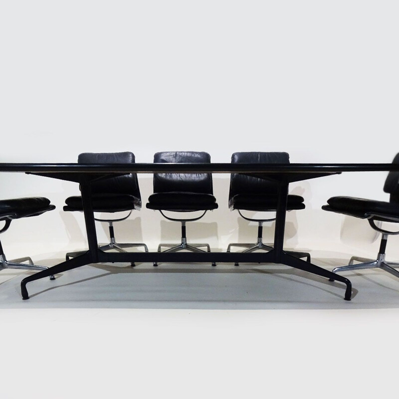 Vintage Eames Boardroom table and chair set 1980s