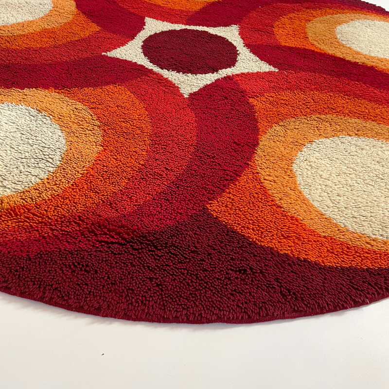 Vintage High Pile Panton Style Rug Germany 1970s