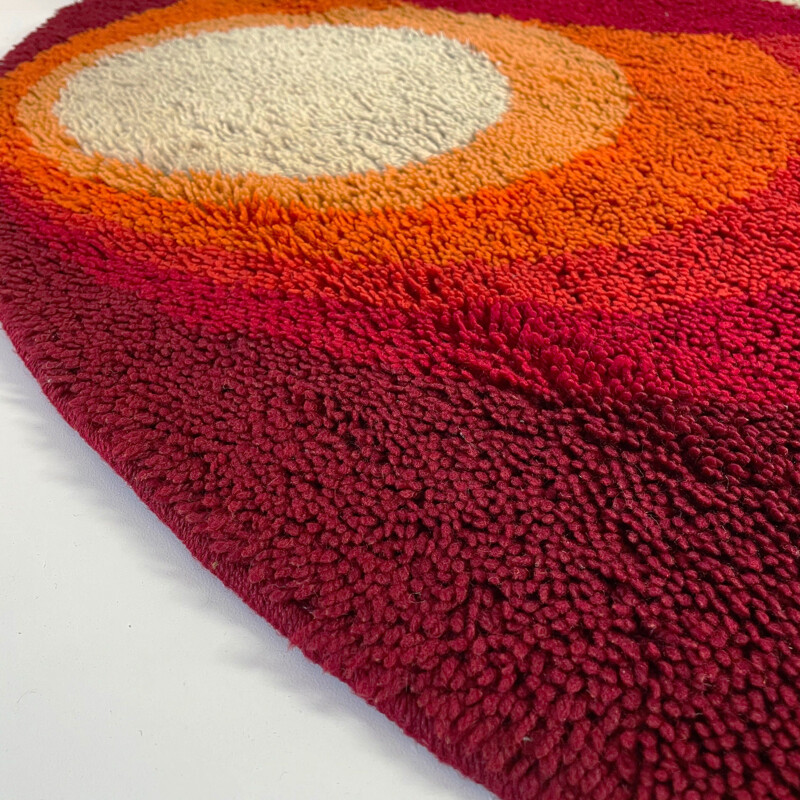 Vintage High Pile Panton Style Rug Germany 1970s