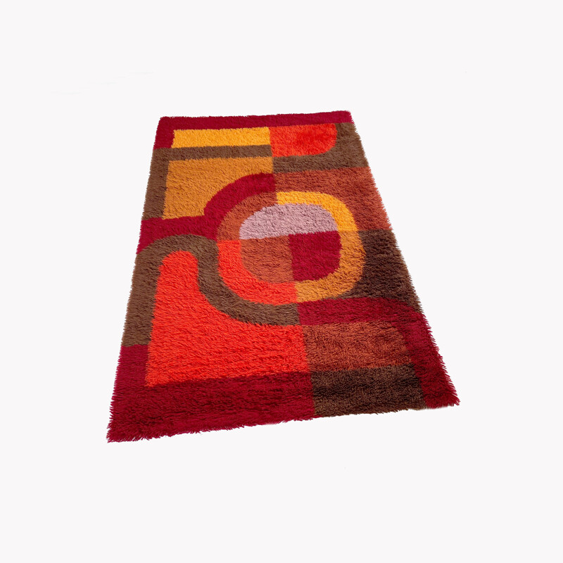 Vintage High Pile Panton Rug Germany 1970s