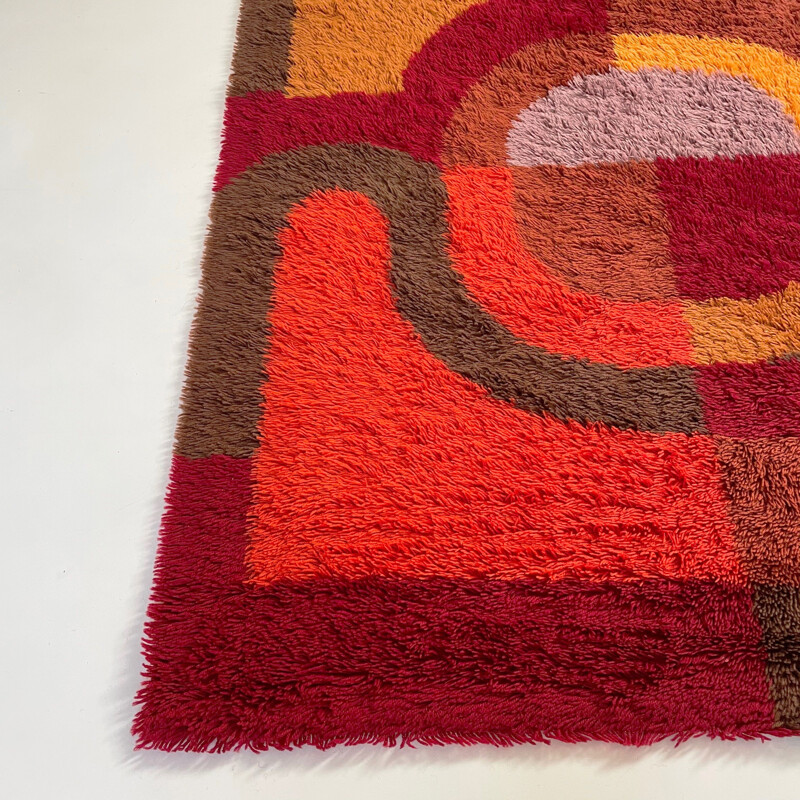 Vintage High Pile Panton Rug Germany 1970s