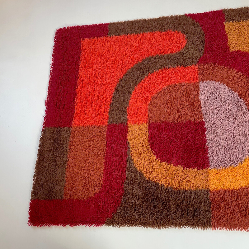 Vintage High Pile Panton Rug Germany 1970s