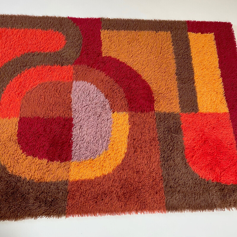 Vintage High Pile Panton Rug Germany 1970s