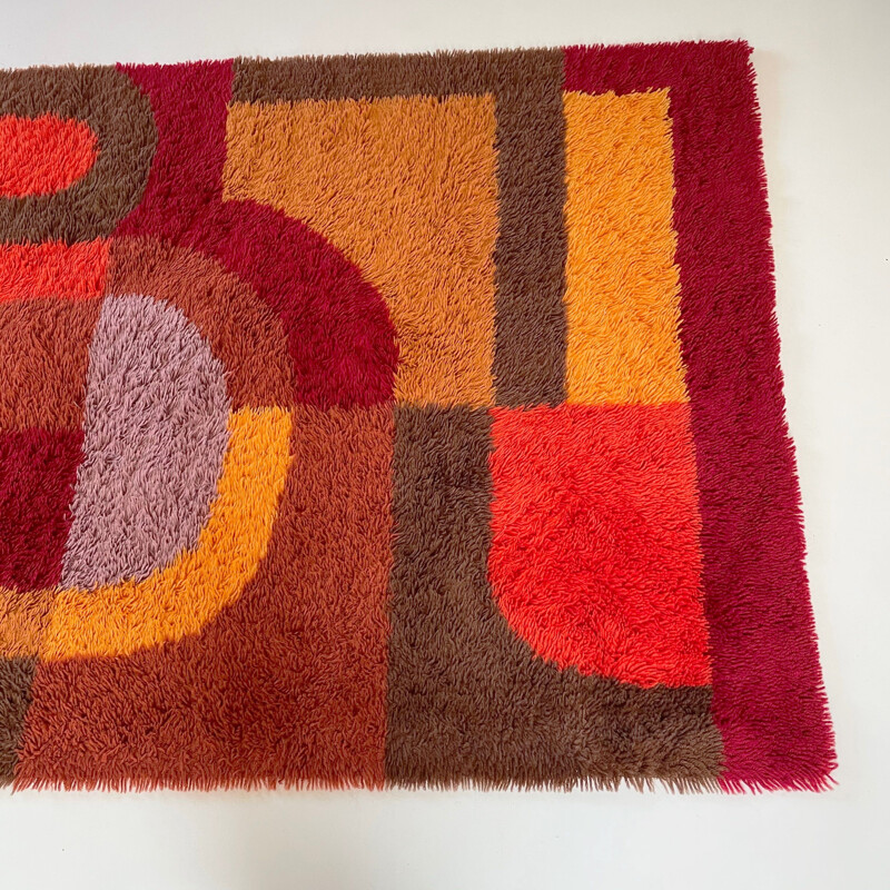 Vintage High Pile Panton Rug Germany 1970s