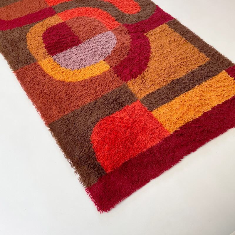 Vintage High Pile Panton Rug Germany 1970s