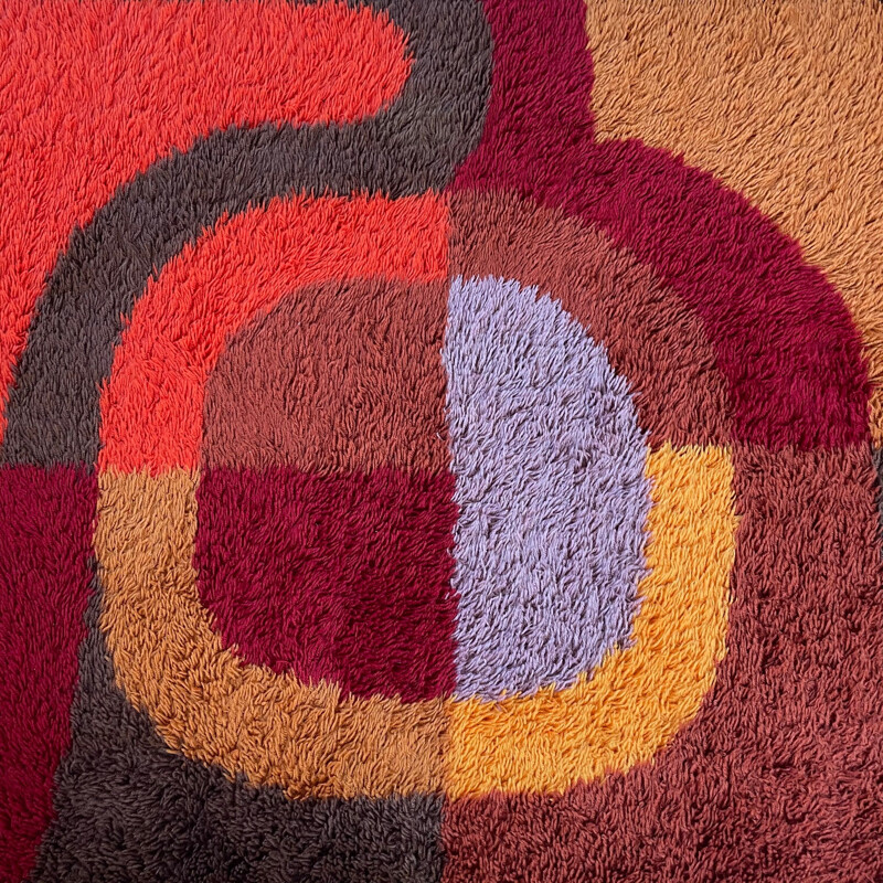 Vintage High Pile Panton Rug Germany 1970s