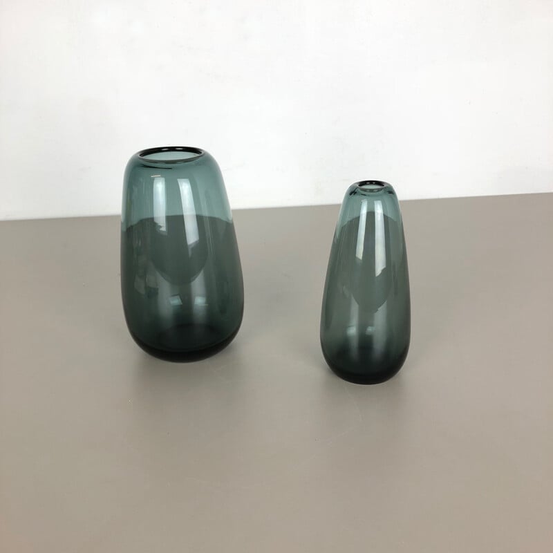 Pair of vintage Turmalin Vases by Wilhelm Wagenfeld for WMF Germany 1960s