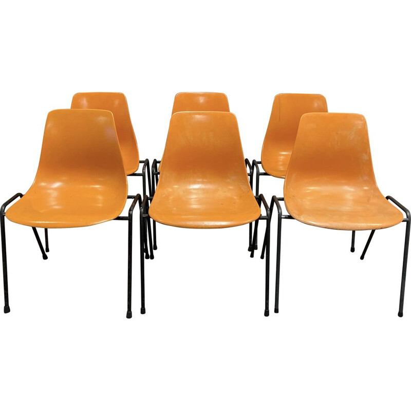 Set of 6 vintage Georg Leowald chairs 1960s