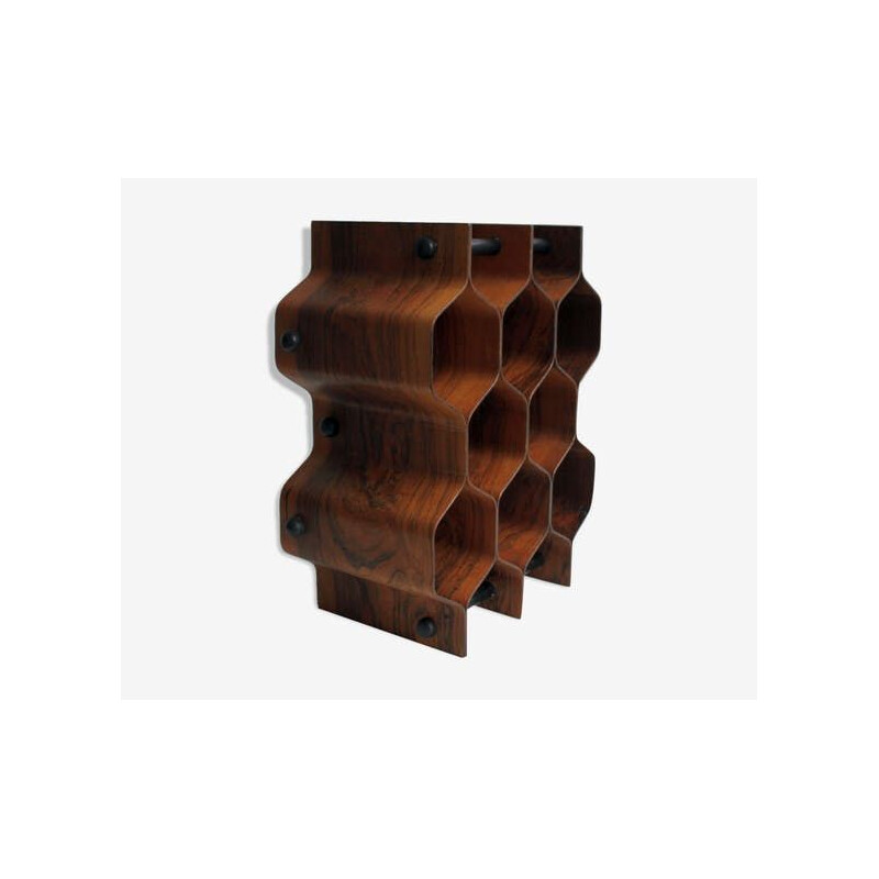 Vintage rosewood bottle holder by Thorsten Johansson for AB Formtra 1960s