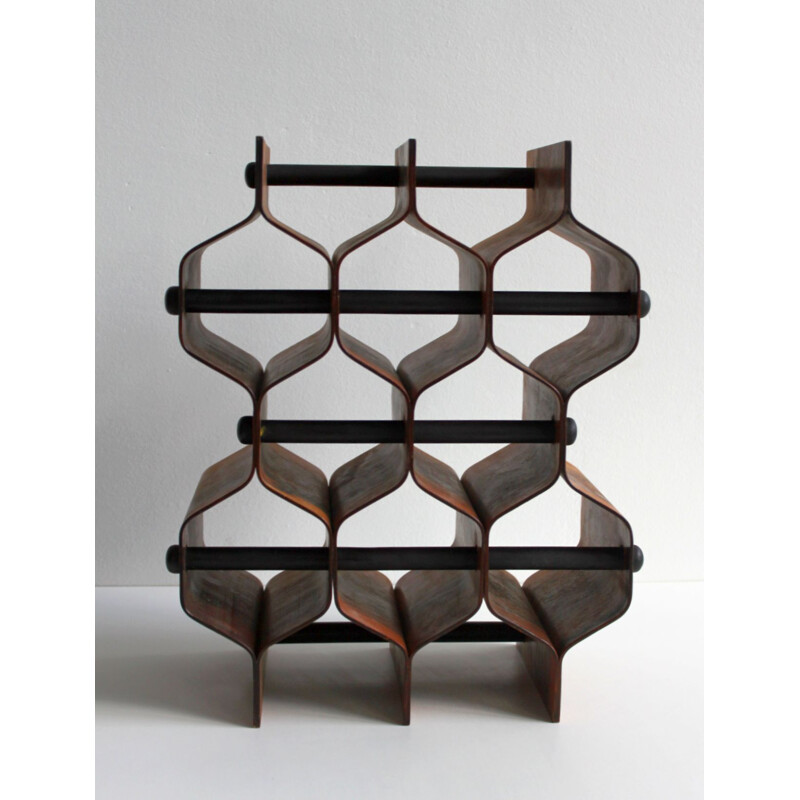 Vintage rosewood bottle holder by Thorsten Johansson for AB Formtra 1960s