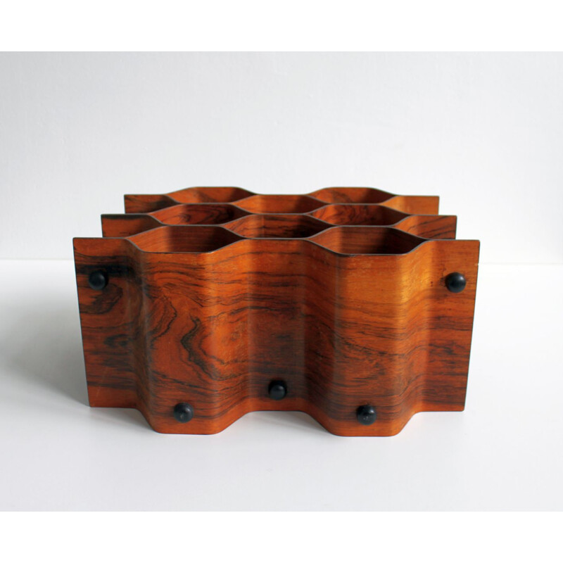 Vintage rosewood bottle holder by Thorsten Johansson for AB Formtra 1960s