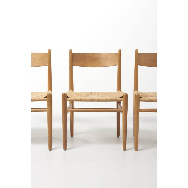 Set of 5 vintage Dining Chairs by Hans J. Wegner for Carl Hansen & Son Denmark 1960s