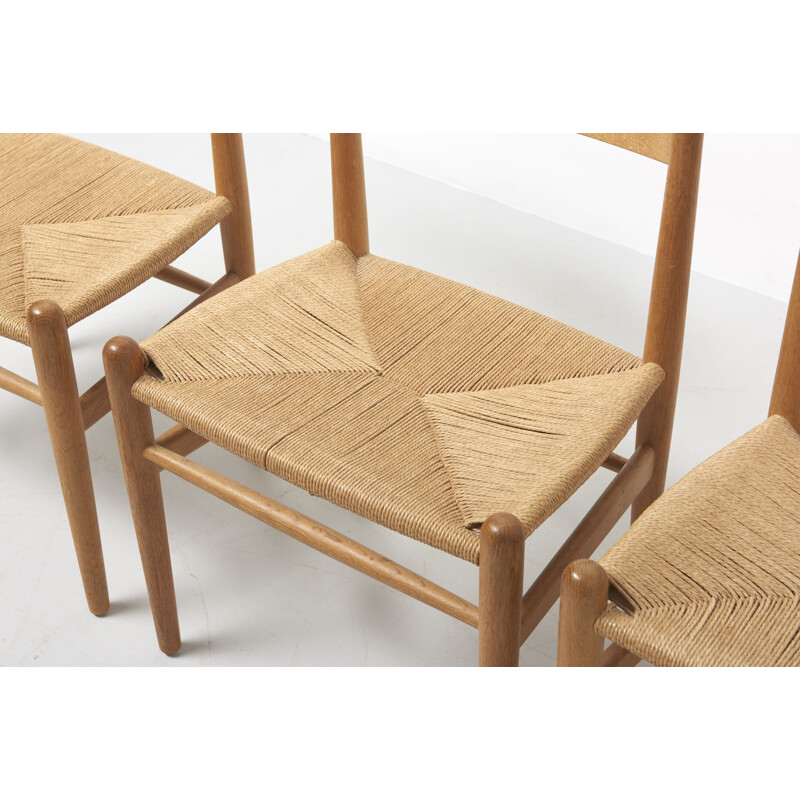 Set of 5 vintage Dining Chairs by Hans J. Wegner for Carl Hansen & Son Denmark 1960s