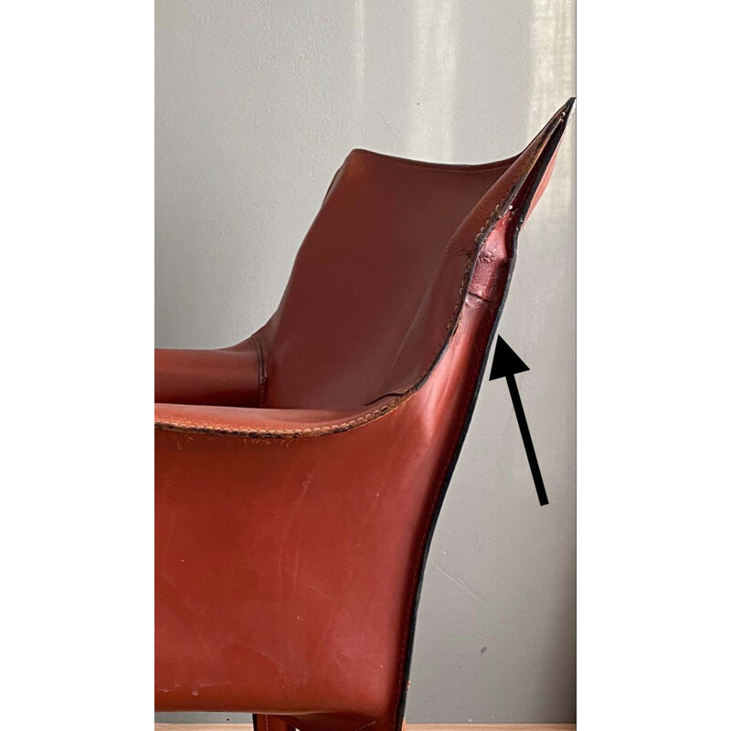 Vintage leather armchair by Mario Bellini 1970s