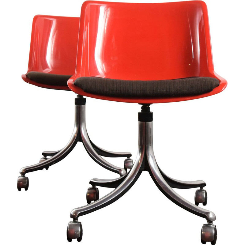 Pair of vintage Modus swivel chair by Tecno Centro Progetto 1972s