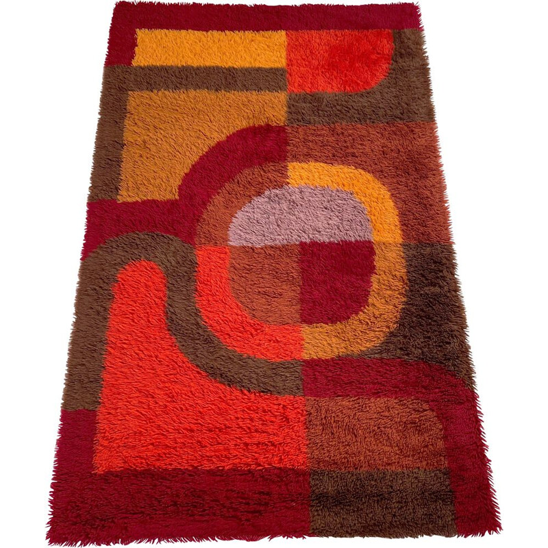 Vintage High Pile Panton Rug Germany 1970s