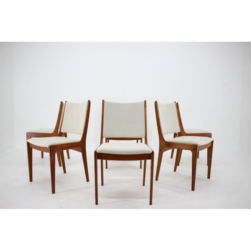 Set of 6 vintage Johannes Andersen Teak Dining Chairs by Uldum Mobelfabric Denmark 1960s