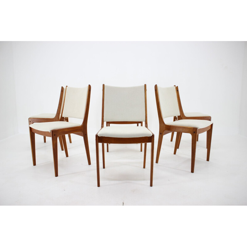 Set of 6 vintage Johannes Andersen Teak Dining Chairs by Uldum Mobelfabric Denmark 1960s